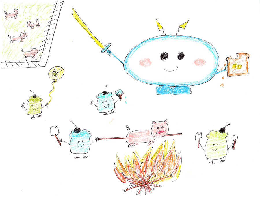 Oval and minions have a BBQ