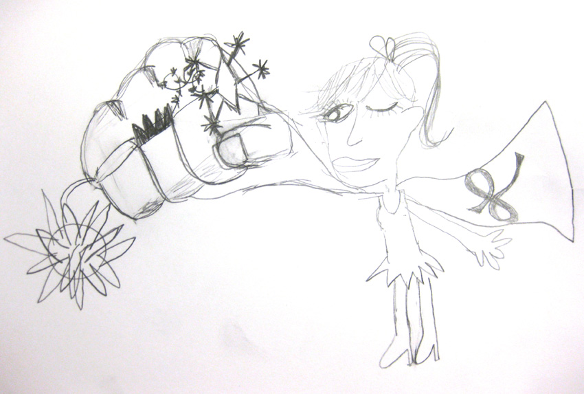Sorry Nikki-- my warrior is wearing a cape. I told her not to, but she wouldn't listen.